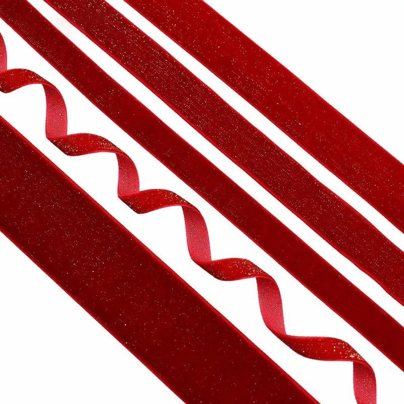 5M/10M， New Exquisite Velvet Ribbon, Ribbon, Red Bow Headband Material, Holiday Gift Box Packaging Decoration, Handmade DIY