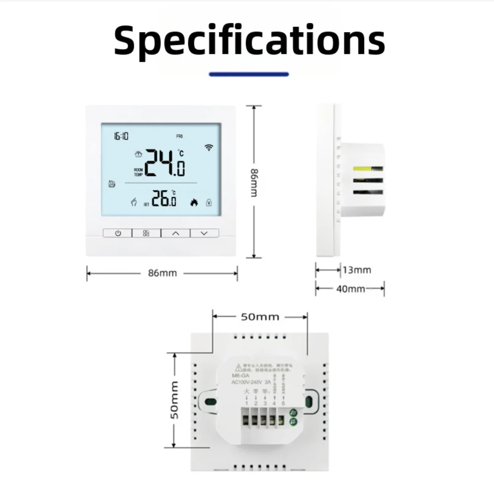 Intelligent Temperature Controller APP Voice Control Underfloor Heating Wall Mounted Boiler Temperature Controller