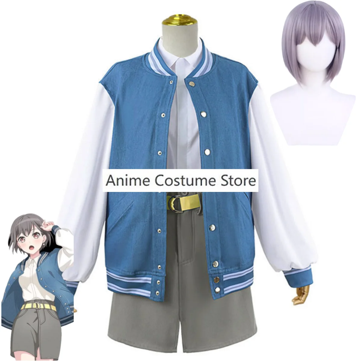 Аниме челка мечта! Костюм для косплея Takamatsu Tomori, синее пальто, Униформа, рубашка, парик для взрослых женщин, кавайный Рождественский костюм на карнавал
