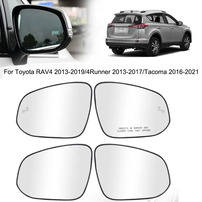 

Left Right Heated Mirror Glass With Or Without Blind Spot BSD For Toyota RAV4 2013-2019 /4Runner 2013-2017 /Tacoma 2016-2021