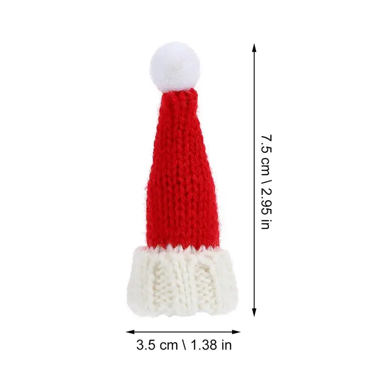 10pcs Christmas Hats Snowman Craft Supplies Tiny Hats Christmas Cup Cover Miniature Santa Hat Miniature Christmas Hat