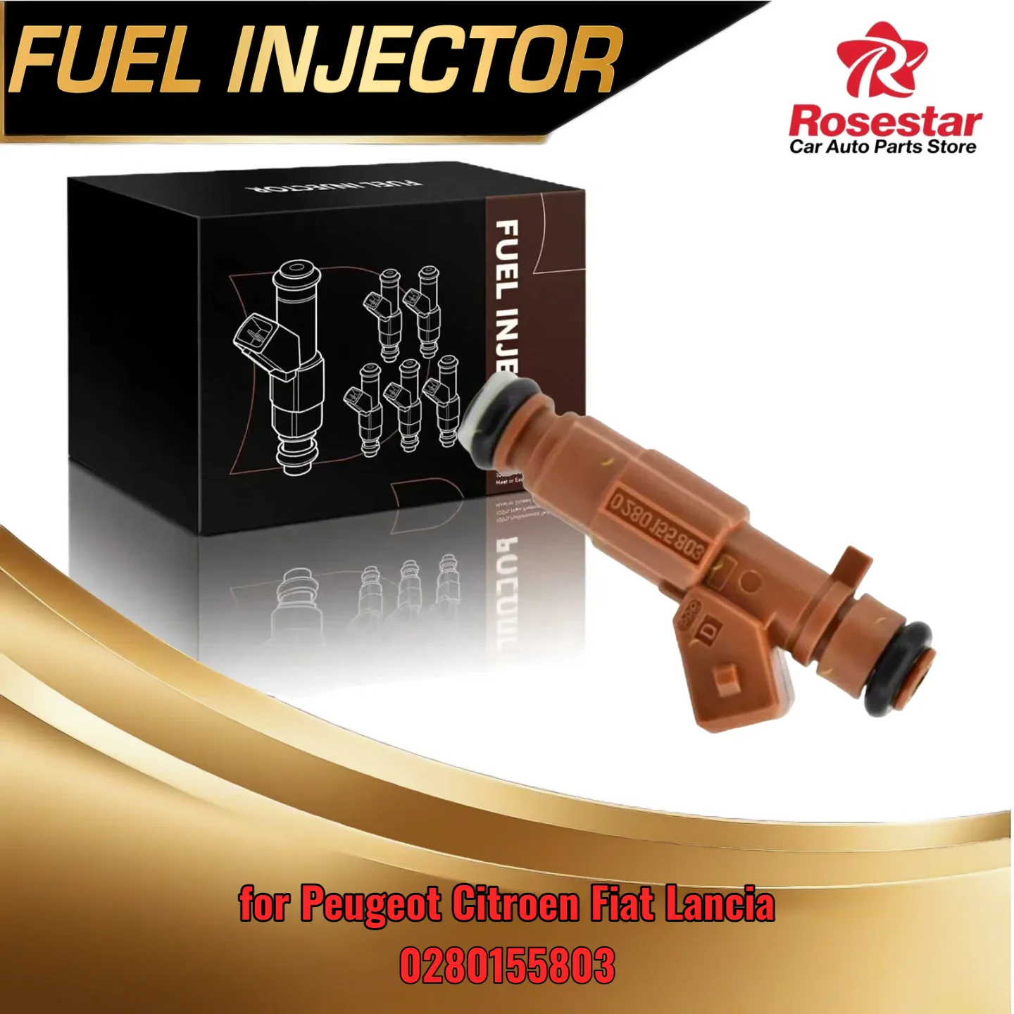 

Replacement Injector for Peugeot Citroen Fiat Lancia 306 406 Ulysse 2.0 16V Compatible with 0280155803