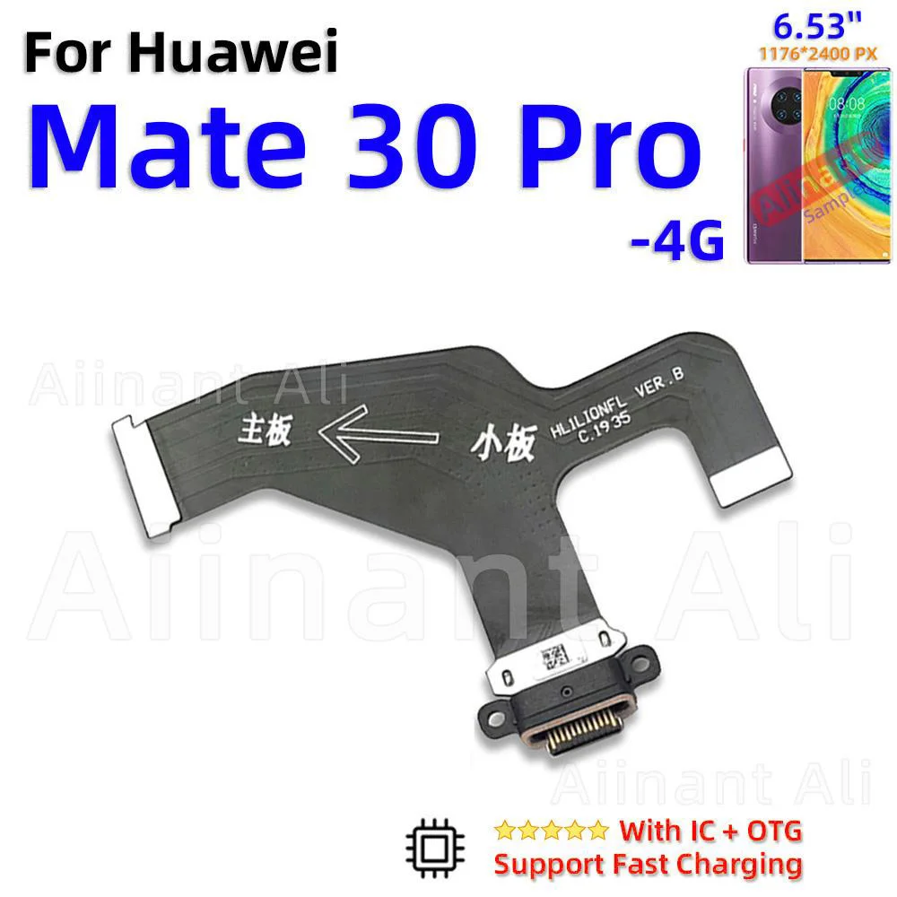 AiinAnt USB Fast Charger Dock Connector Charging Board Flex Cable For Huawei Mate 20 20X 30 40 40E Lite Pro RS Sim Phone Parts