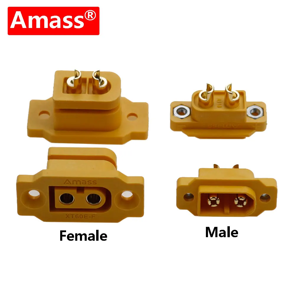 Zestaw 1/2/5 Amass XT60E-M/F męskie śruby żeńskie złącze wtykowe bateria Lipo złączem montażowym do zdalnie sterowanych modeli multicoptera