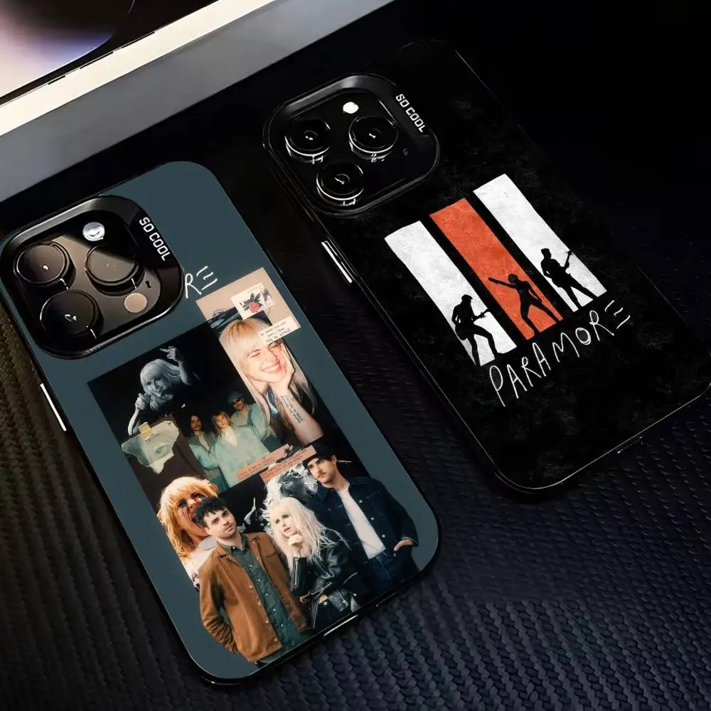 

C-COOL B-Band P-Paramore Phone Case For iPhone17,16,15,14,13,12,11,Pro,MAX Gray Matte Silicone Black Cover