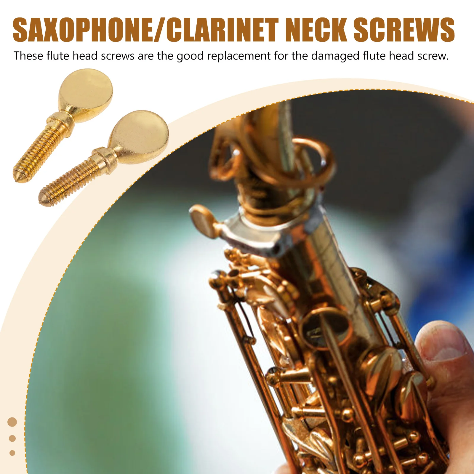 

2 Pcs Mouth Head Clip Screw Screws for Instrument Repair Musical Parts Flute Supplies Practical Heads Repairing
