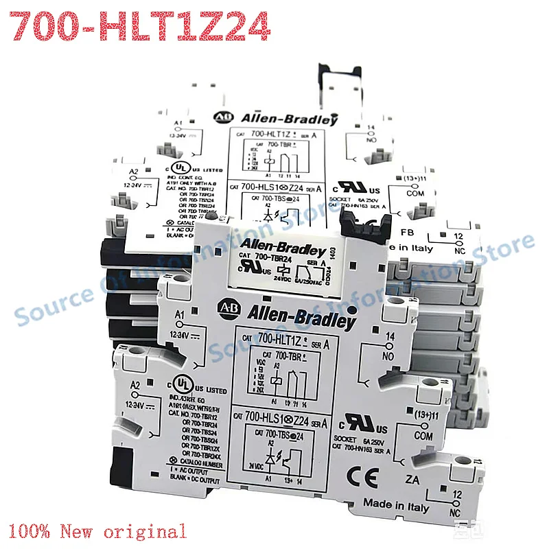 

Allen-Bradley 700-HLT1Z24 Ultra-Slim Interface Relay Module, 24VDC SPDT DIN Rail Mount Industrial Signal Relay