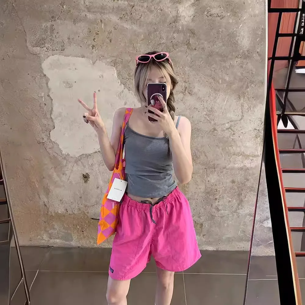 

Dopamine sports casual women's summer pink quick-drying pants five-point beach wide-leg pants shorts