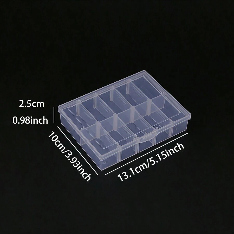 Portable Removable 10 Compartment Small Storage Box In The Pocket Jewelry Necklace Display Box Hook Classification 13.2*10*2.8cm