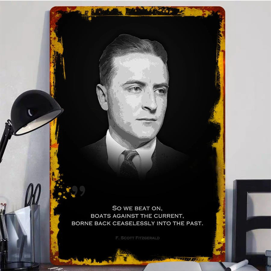 F Scott Fitzgerald The Great Gatsby Quote Art Print Literary Classic Typography Decor for Home Office