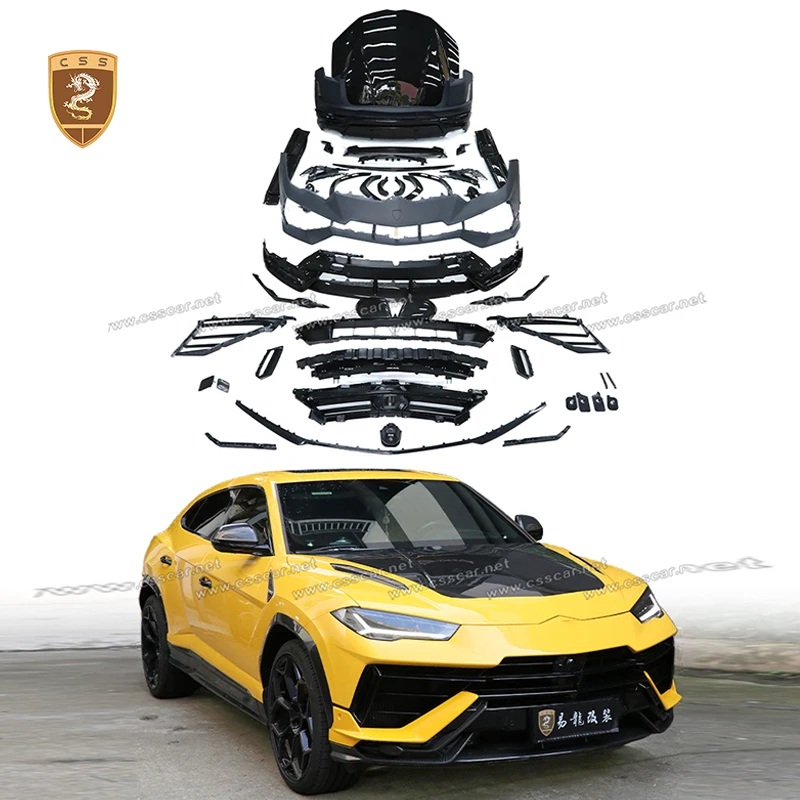

Old to New Perfor Style PP with Dry Carbon Fiber Material Rear Bumper Assembly Wheel Fender Frong Engine Hood Side Skirt Kits