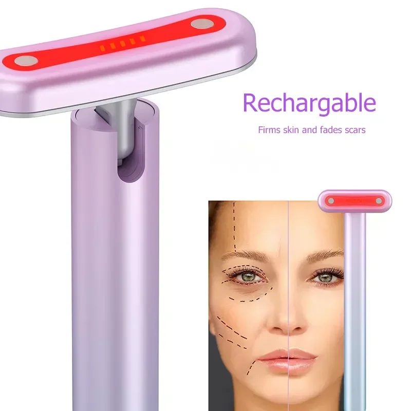 

4In1 Face Massager Microcurrent EMS Facial Fade Eye Line Magic Dark Circle Wand Therapy Infrared Beauty Device Eye Masssager