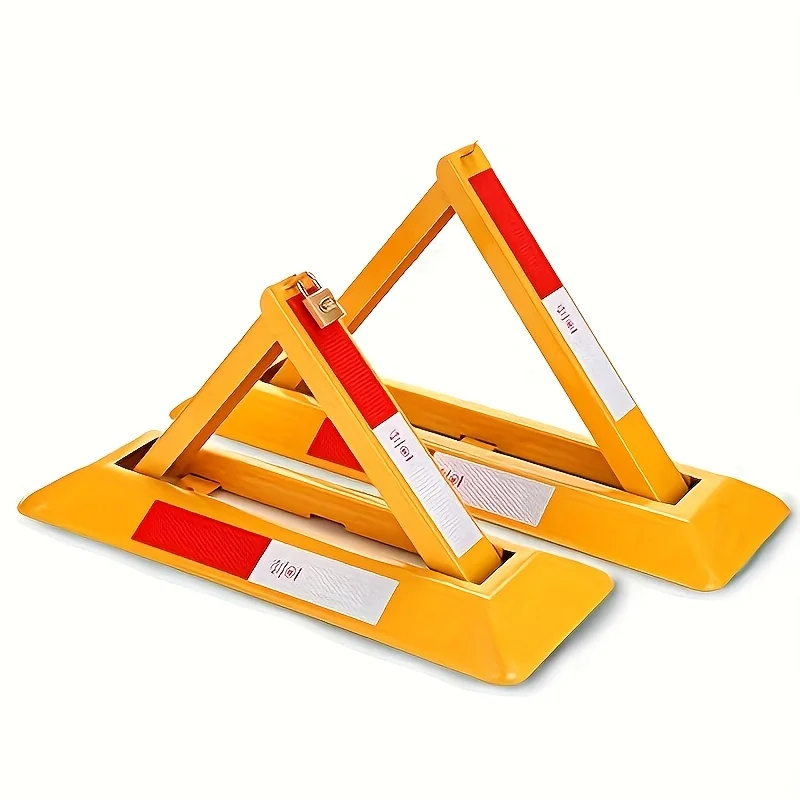 

Heavy-Duty Triangle Parking Lock - Durable Yellow and Red Safety Design, No-Damage Vehicle Stopper, Metal Construction