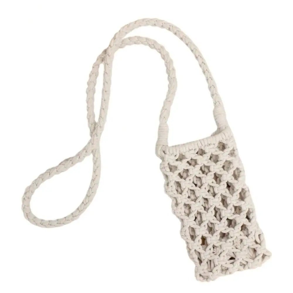 

Модный портативный кошелек для телефона, тканый крючком, легкая сумка на плечо, однотонная сумка для мобильного телефона, подарки