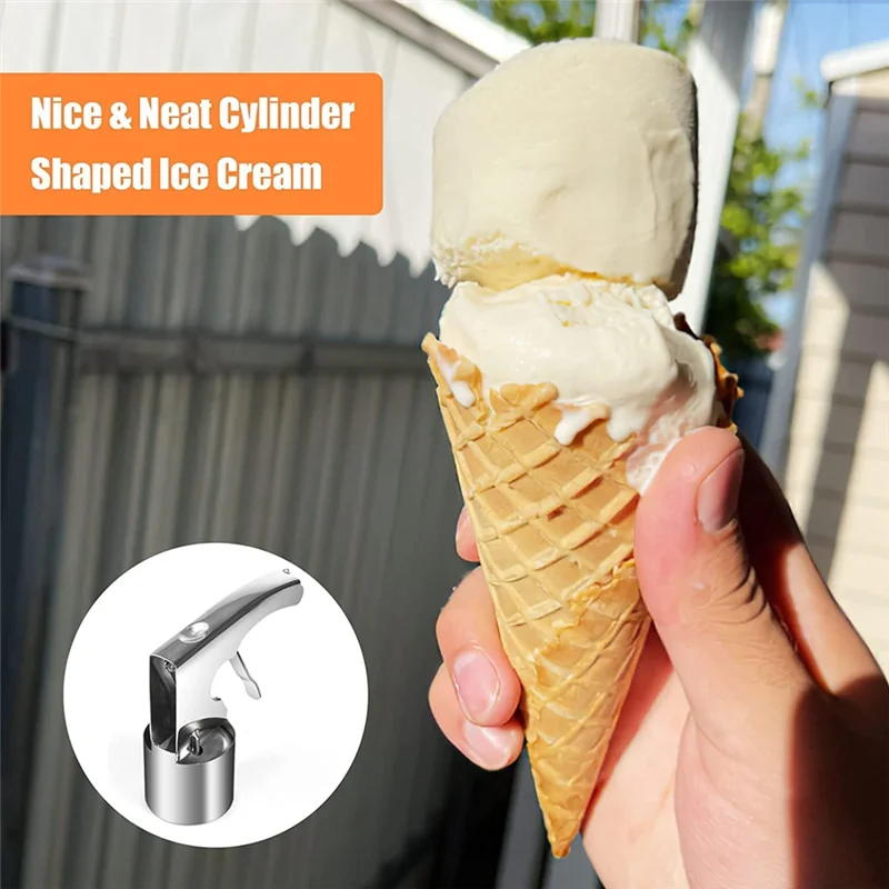 

A74U Ice Cream Scoop Cylindrical Ice Cream Scoop With Trigger Release Ice Cream Accessories