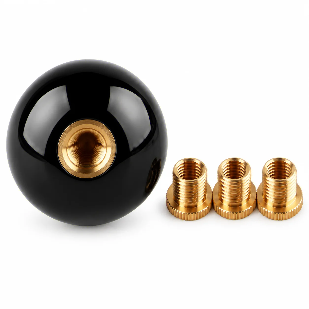 HTMCK Universal Round Shifter Knob Head Black 8 Ball Racing Acrylic Gear Shift Knob
