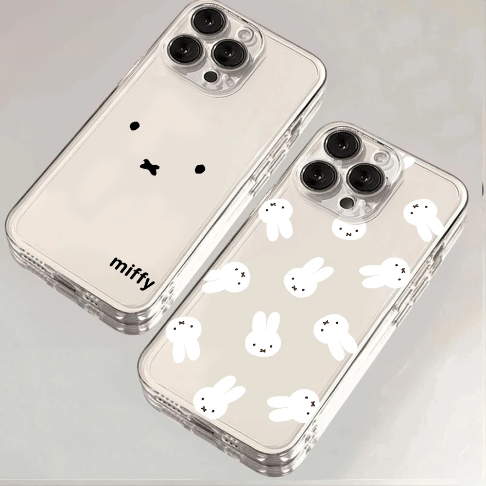 Etui na telefon Cartoon Miffys Kawaii do iPhone\'a 16 15 14 13 12 11 Mini Pro Max X XR XSMax 7 8 Plus SE20 Transparent Cover