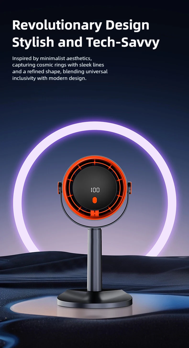 TINSOL Neuer Turbinen-Elektroventilator ohne Rotorblätter, tragbarer Outdoor-Campingventilator, mit Timer-Funktion, geeignet für Büro- und Heimgebrauch. – Detail 3