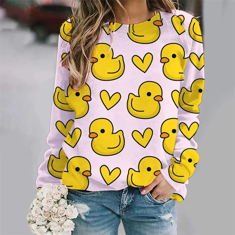 Funny Yellow Baby Duck 3D Print Sweater Women Clothing Casual Fashion Streetwear Sweatshirt Trendy Unisex Long Sleeve Hoodie