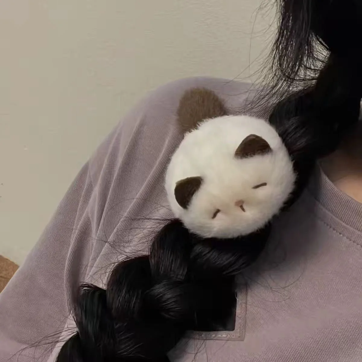 1 Stück Kawaii Plüsch-Siamese-Katze Entenschnabel-Haarspange Weiche Flauschige Cartoon-Katzen-Haarspange Süßes Tägliches Haaraccessoire für Frauen und Mädchen – Detail 1