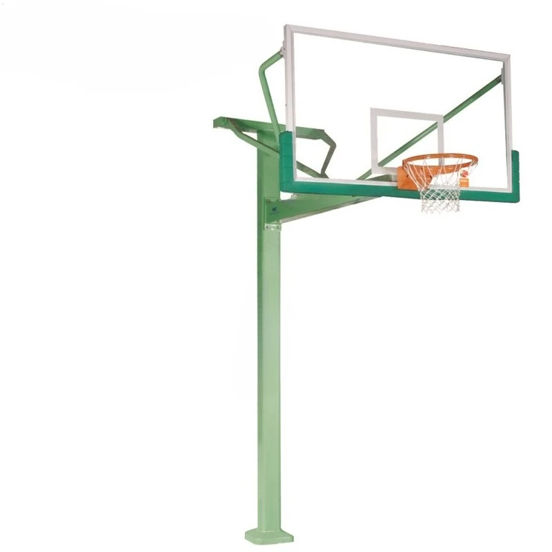 Basketball hoop: Fixed buried square tube single-arm can be installed outdoors