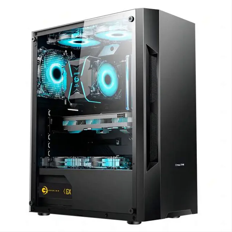 Aotesier Gaming PC core i7 CPU With 16G RAM 256G SSD HD4600 ATX/ITX/M-ATX full view side panel Temper Glass Front Gaming pc game