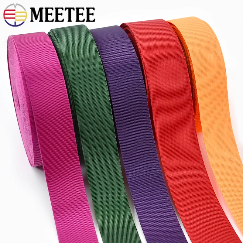 5Meters Nylon Webbing Tapes 20/25/32/38/50mm 0.7mm Thick Sewing Ribbon Knapsack Strap Band Bag Decor DIY Garment Accessories