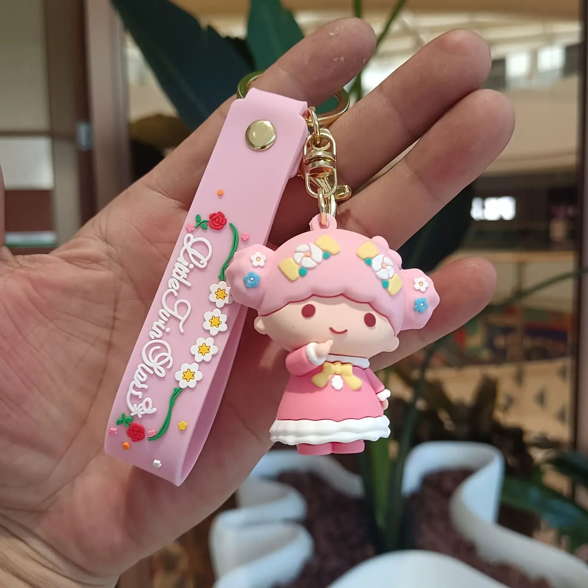 Sanrio Flower Season Melody  Hello Kitty Cinnamorol Purin Keychain Cute Kuromi Car Keychain Cartoon Backpack Pendant