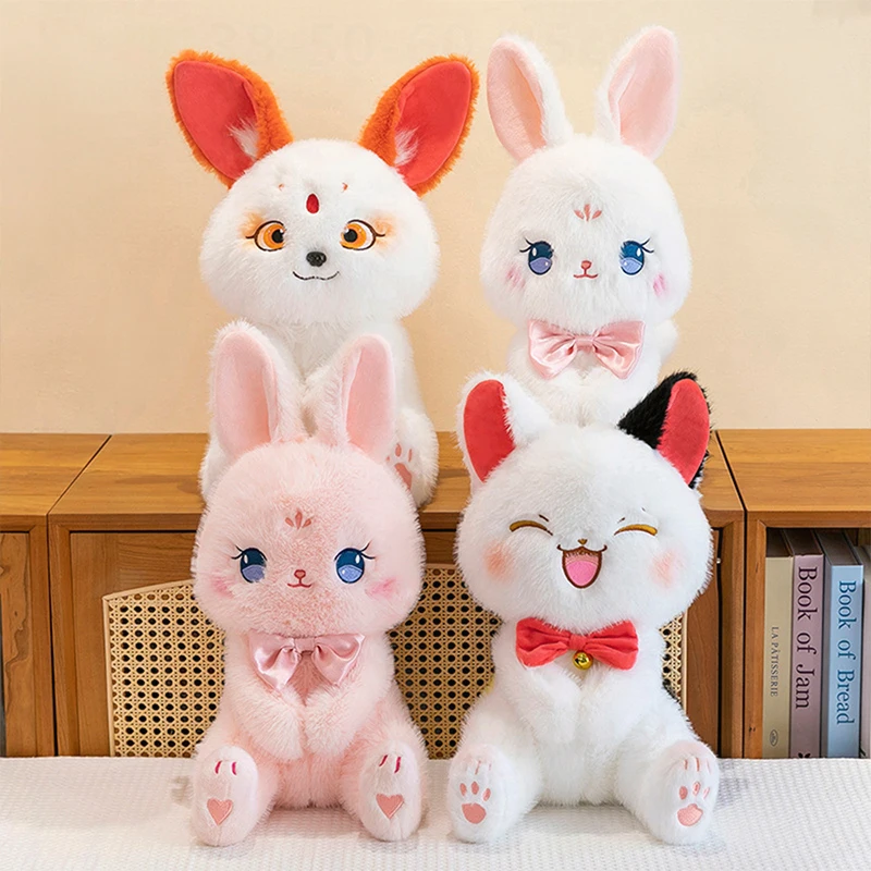 

Kawaii Plush Toy Cute Rabbit Cat Stuffed Doll Cuddly Filled Animal Kids Birthday Xmas Gift for Girls Soft Playful Toy