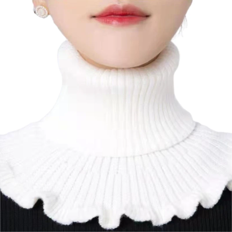 Turtleneck Knitted False Collar Elastic Fake Collar Detachable Ruffle False Collars Winter Blouse False Collars DropShipping