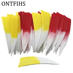 50 Pcs/Lot 3Inch Gradient Color Turkey Feather Shield Cut Archery Fletches Fletching Arrow Feathers Hunting