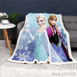 Coperta stampata con cartoni animati Disney-Frozen, morbidi, stampa reattiva, pelosa Kawaii, peluche personalizzata, moderna, invernale