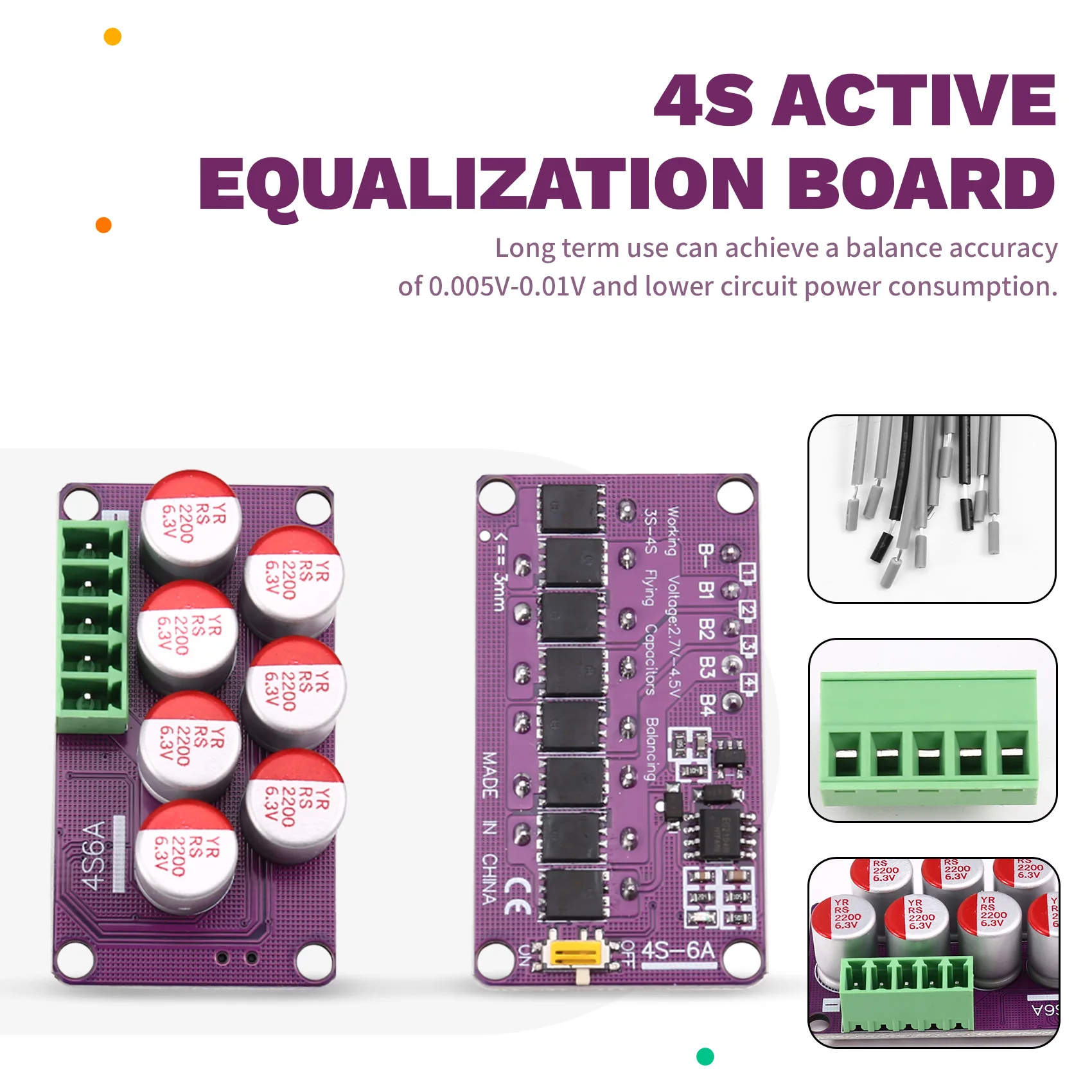 

Active Battery Balancing Board Lifepo4 Battery Energy 4S 6A Transfer Equalization Capacitor-A98U