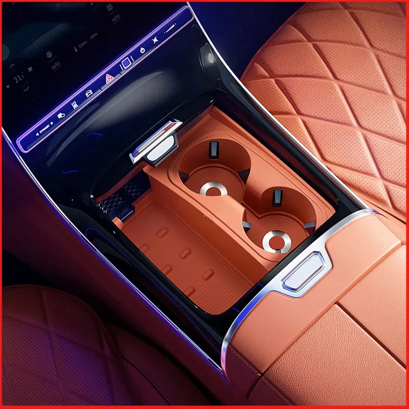

For Mercedes Benz S Class W223 S400 S450 S500 Central Control Water Cup Anti Slip Silicone Protective Pad Interior Accessories