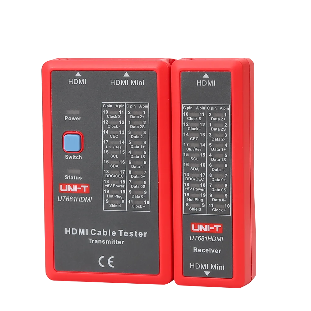 UNI-T UT681HDMI Cable Tester Network Cable Tester LED Status Display HDMI/MINI-HDMI Line Detector HDMI / MINI-HDMI