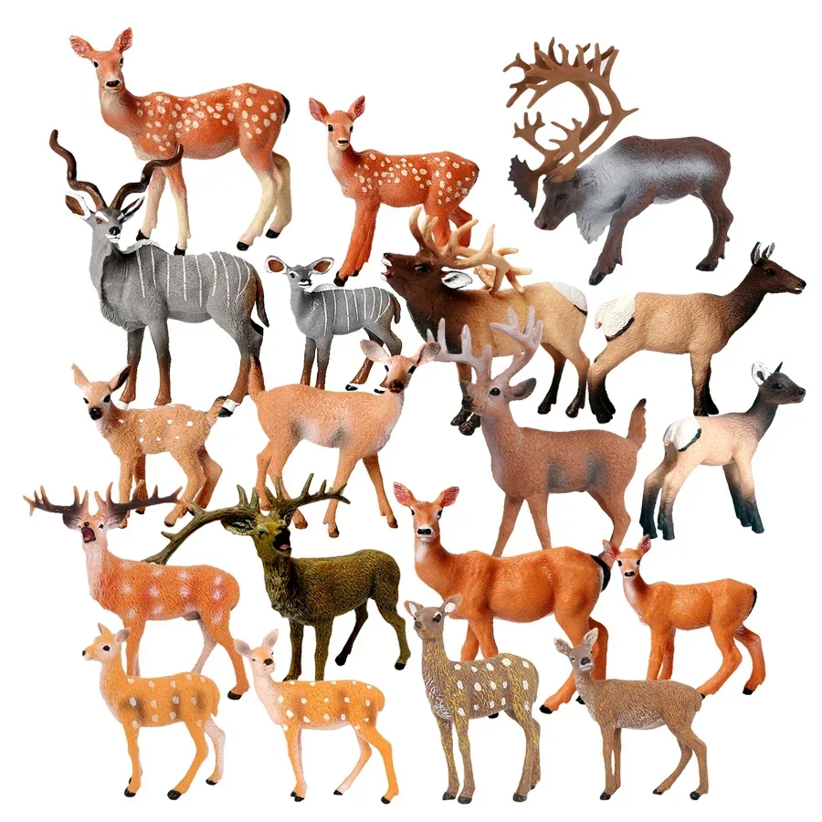 Toy Animals Figures Reindeer Elk Deer Antelope Animal Figurines Action Figure New year figures Christmas Decorations Kids Gifts