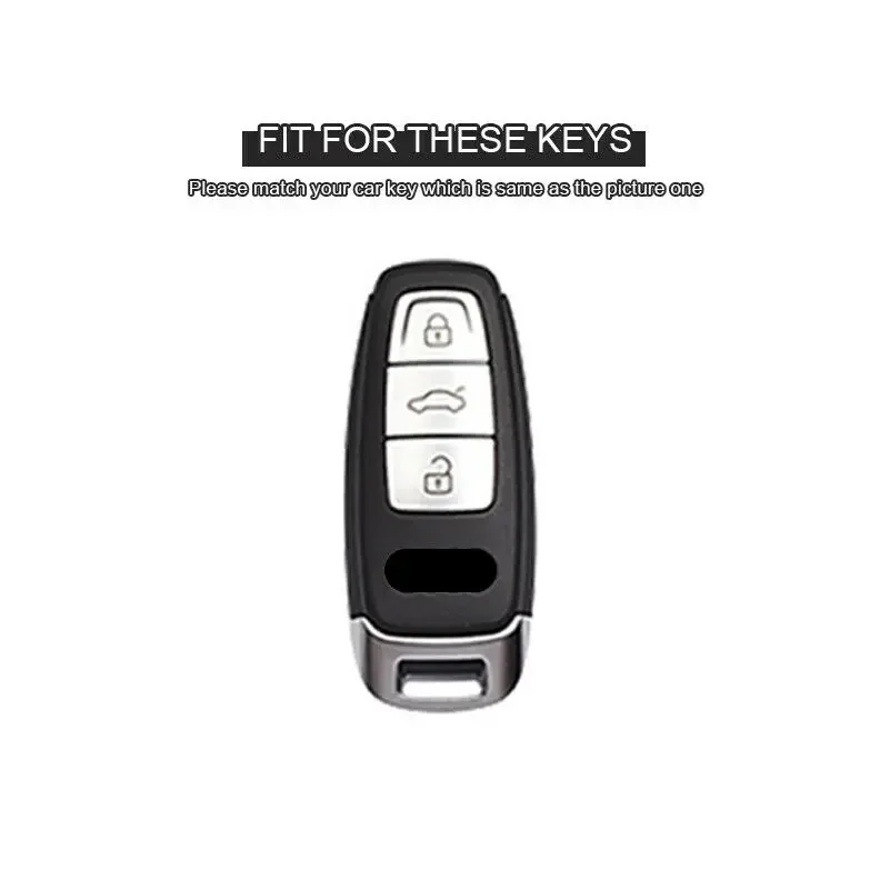 New TPU Car Remote Key Case Cover Shell For Audi A6 A7 A8 E-tron Q5 Q8 C8 D5 Golden Edge Keyless Holder Fob Keychain Accessories