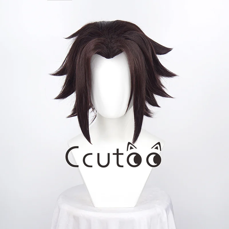 Yoh Asakura Cosplay Wig Anime SHAMAN KING Brown Short Synthetic Hair Heat Resistant Halloween Party Role Play + Wig Cap