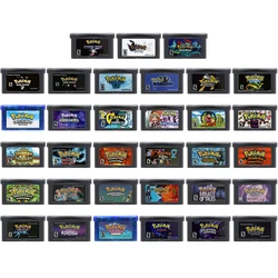 32 Bit Video Games Cartridge GBA Game Console Card Pokemon Dark Rising Team Training Sweet Emerald Kaizo NeonBlue for Fans Gift