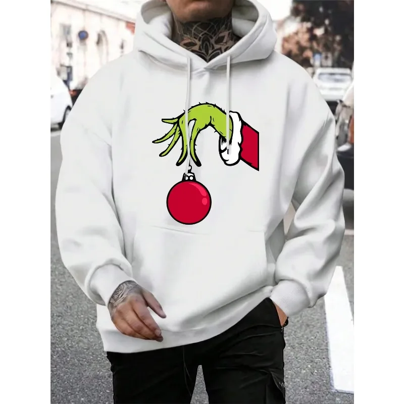 

2025 Green Haired Monsters Get Christmas Gifts Hoodie Man Grinch 2dHoodies Warm Fleece Fur-Liner Men Hoody Casual Pullover