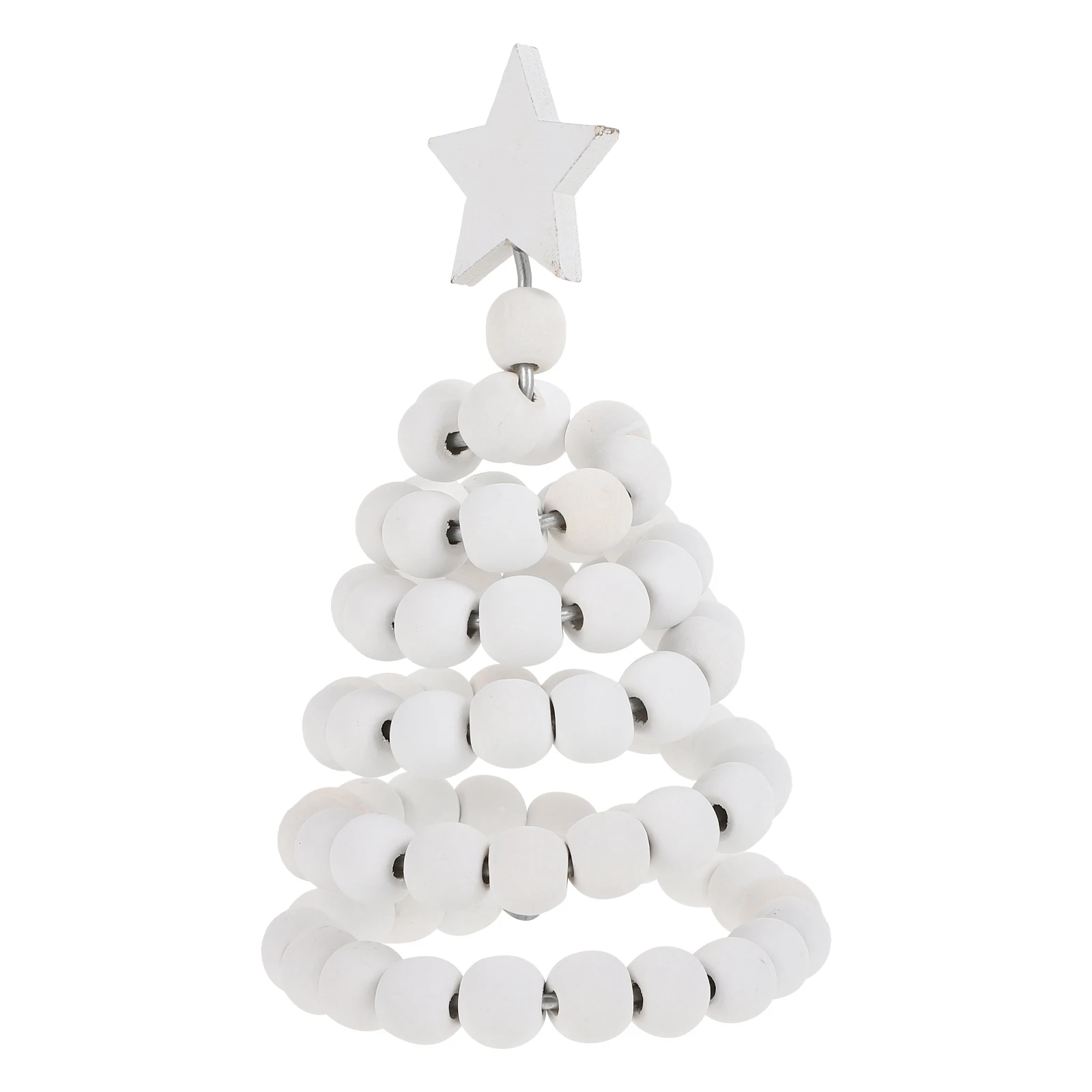 

Wooden Beads Christmas Tree Decor 5 White Rope Design Xmas Desktop Adornment Home Festive nament Holiday Gift