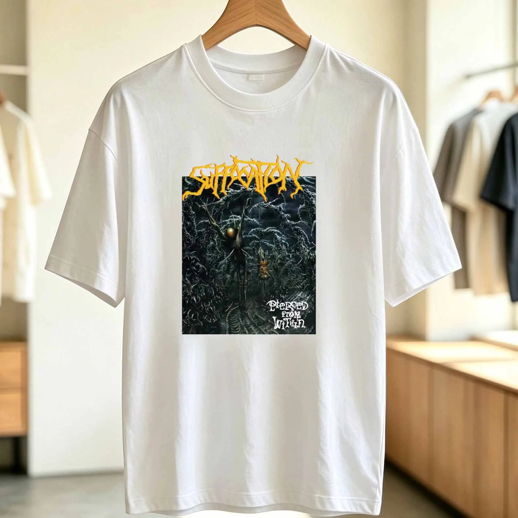 Suffocation Pierced From Within Double Sided T Shirt XL Dying Fetus Cryptopsy Nile long or short sleeves vintage Washed