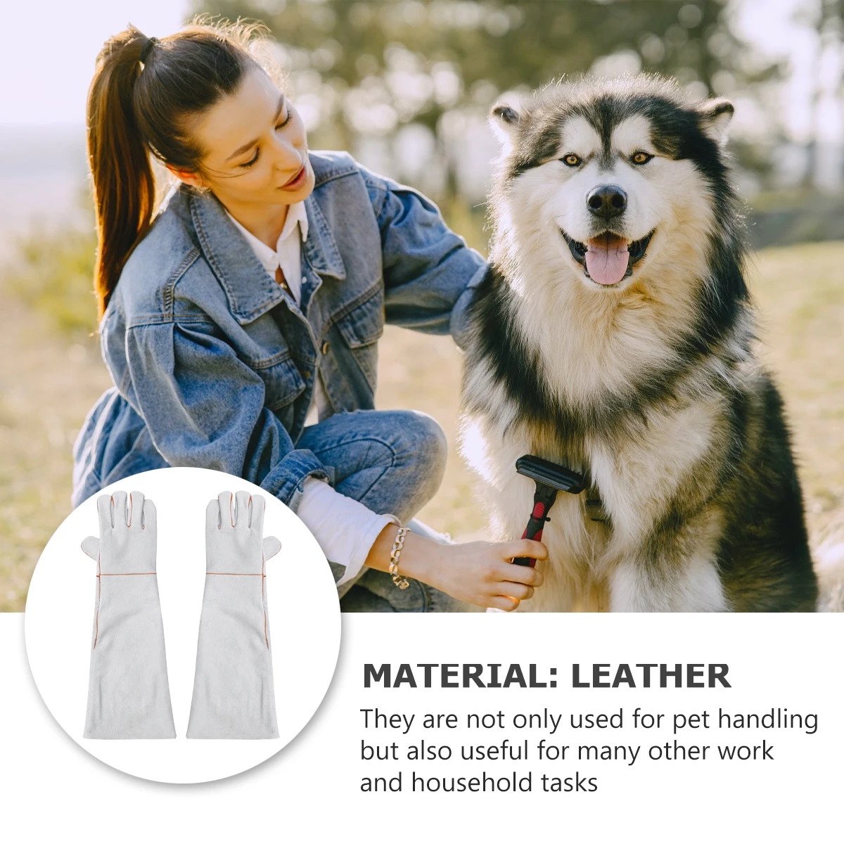 

1Pair Anti-Bite Gloves Heavy Duty Split Shoulder for Cooking Barbecue Camping Soldering Fire Resistant Work Safety Gear