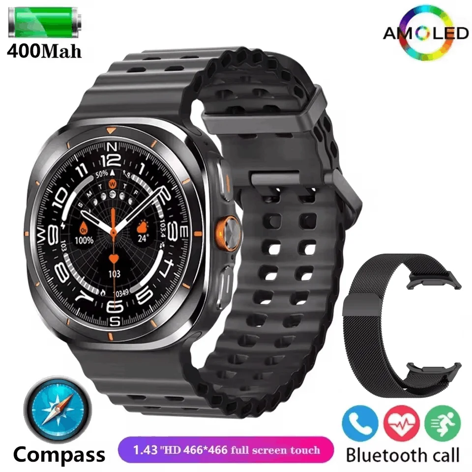 Reloj inteligente con seguimiento Ultra GPS para hombre, pulsera deportiva con Pantalla AMOLED, temperatura corporal, Bluetooth, llamadas, para Samsung Galaxy, novedad de 2024