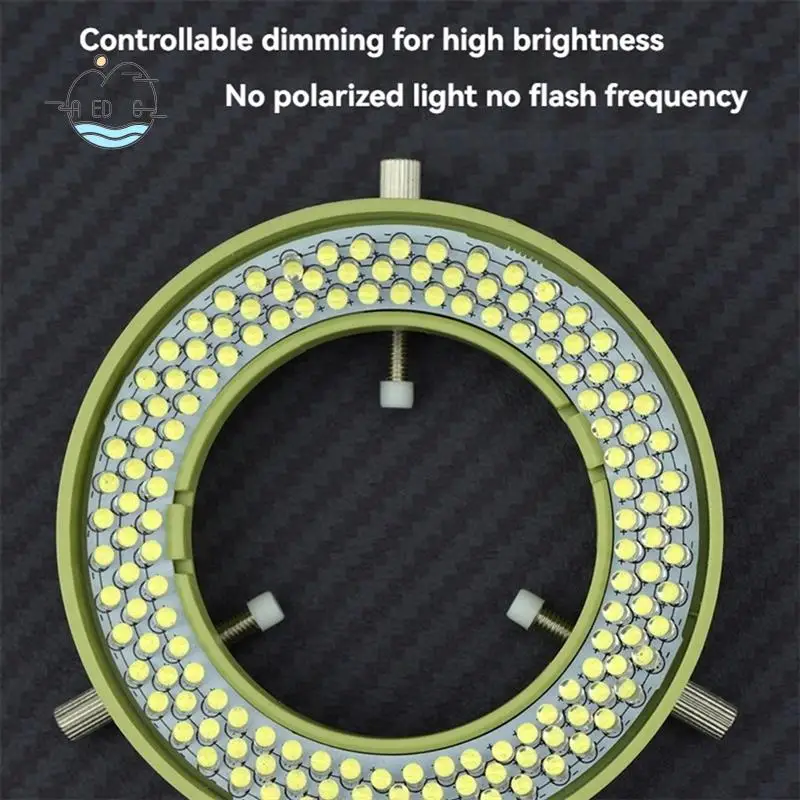 

AED6-Adjustable 144 LED Ring Light Illuminator Lamp For Industry Stereo Microscope Lens Camera Magnifier Adapter US Plug