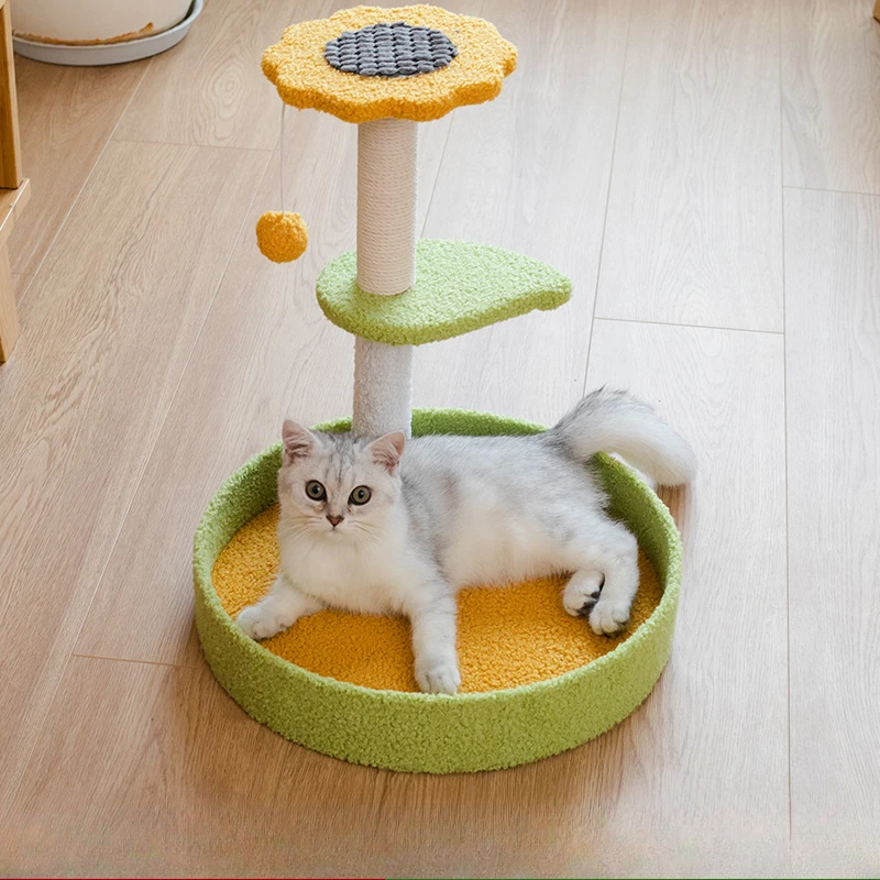 

Cat Climbing Frame Sisal Rope Cat Tree Play with Ball Condo and Perches Stable Durable Multifunctional Cat Tree House Pet Toys