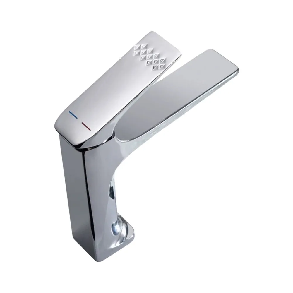 1 Piece Polished Silver Solid Brass Bathroom Basin Faucet Hot Cold Water Tap For Vanity Sink Washbasin Mixer Without Hoses