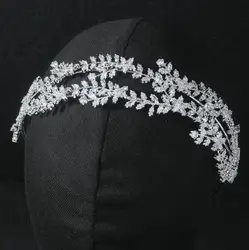 Luxury Bridal Headband For Wedding Headpieces Cubic Zirconia CZ Bride Tiaras Crowns For Women Party Prom Hair Jewelry Headdress