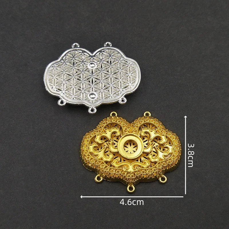 Ancient Longevity Lock Connector for Necklace Making Accessories 10pcs Gold Plated Metal Jewelry Embellishments Decoration