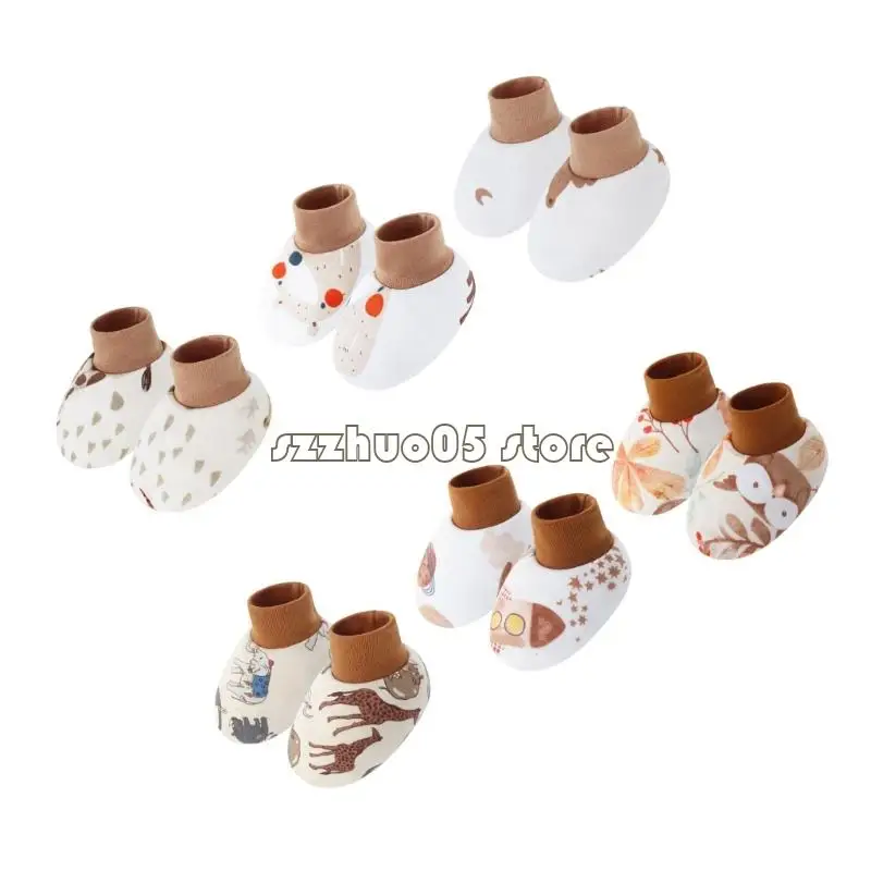 M3GE 6 أزواج من جوارب الأطفال للجنسين من القطن الناعم والنسيج الناعم مجموعة أحذية داخلية بحواف مرنة وتصميم نمط جميل للمنزل #2